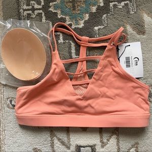 NWT Zyia Peach Grid Bra, Size Large